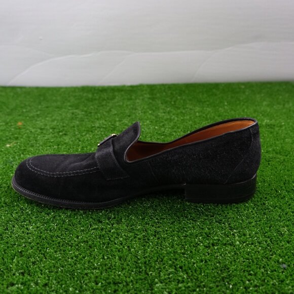 Yanko Olive Suede Leather Gold Buckle Heel Loafer Traveler Mens 9 EE Hard Bottom main image 6
